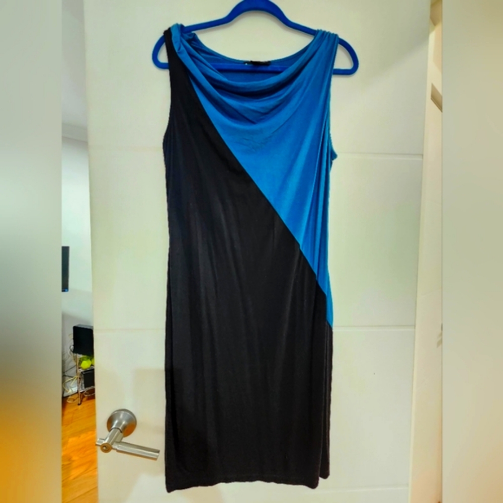 Mercer & Madison color block office dress size M/8, midi, covers knees